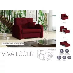 VIVA Gold I. előre nyíló fotelágy Kronos 02 színben
