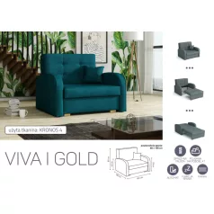 VIVA Gold I. előre nyíló fotelágy Kronos 4 színben