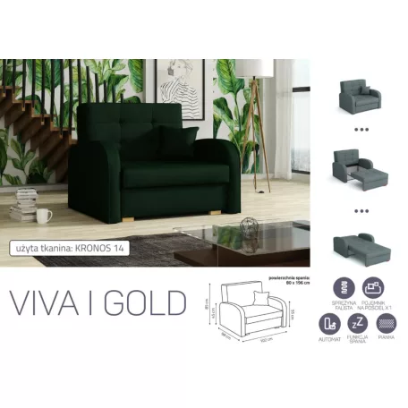 VIVA Gold I. előre nyíló fotelágy Kronos 14 színben