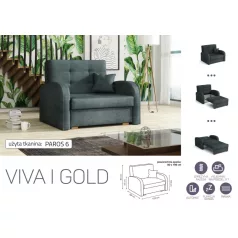 VIVA Gold I. előre nyíló fotelágy Paros 6 színben