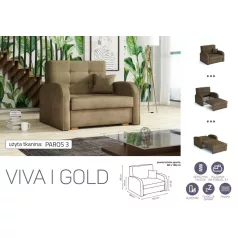 VIVA Gold I. előre nyíló fotelágy Paros 3 színben