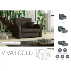 VIVA Gold I. előre nyíló fotelágy Paros 4 színben