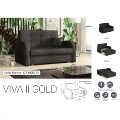 VIVA Gold II. előre nyíló fotelágykronos 22 színben