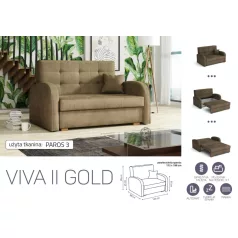 VIVA Gold II. előre nyíló fotelágy Paros 3 színben