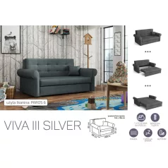   VIVA SILVER III. előre nyíló rugós kanapé Paros 6 színben