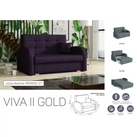 VIVA Gold II. előre nyíló fotelágykronos 37 színben
