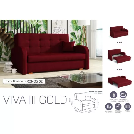 VIVA Gold III. előre nyíló kanapékronos 02 színben
