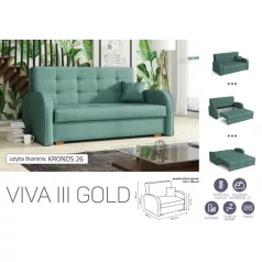 VIVA Gold III. előre nyíló kanapékronos 26 színben