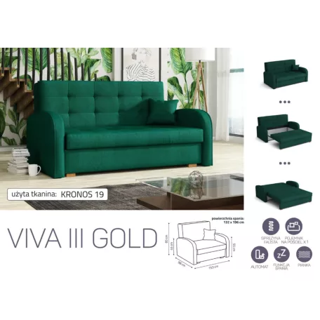 VIVA Gold III. előre nyíló kanapékronos 19 színben