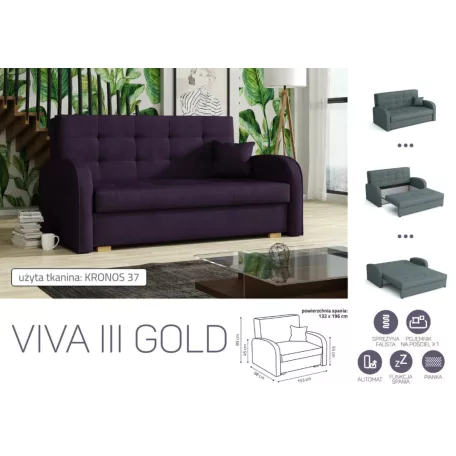 VIVA Gold III. előre nyíló kanapékronos 37 színben