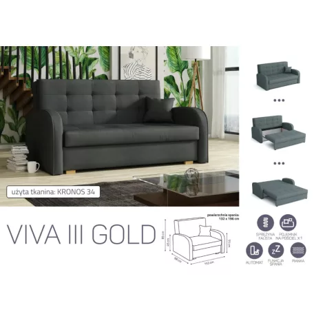 VIVA Gold III. előre nyíló kanapékronos 34 színben