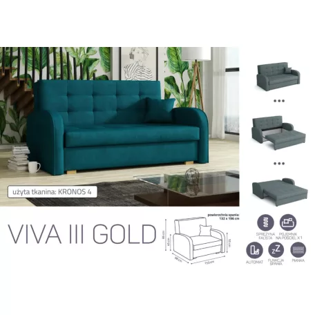 VIVA Gold III. előre nyíló kanapékronos 4 színben