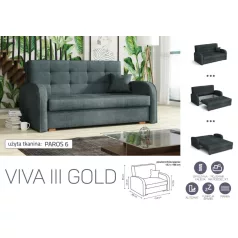 VIVA Gold III. előre nyíló kanapé Paros 6 színben