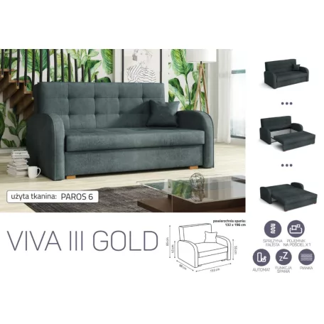 VIVA Gold III. előre nyíló kanapé Paros 6 színben