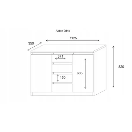 Aston 2d4s komód sonoma