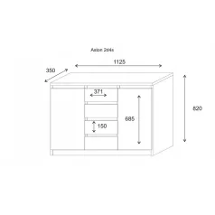 Aston 2d4s komód fehér