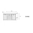 Shine sonoma/fehér komód