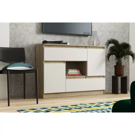 Merida sonoma/fehér komód