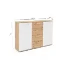 Jacky 2 artisan/fehér komód 120 cm