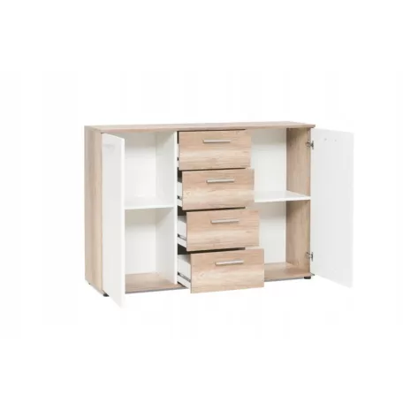 Jacky 2 sonoma/fehér komód 120 cm