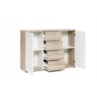 Jacky 2 country szürke/fehér komód 120 cm