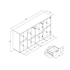 Jacky 3 country szürke/fehér komód 160 cm