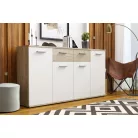 Palma LUX L komód 160 cm, 4 ajtós 2 fiókos,  sonoma/fehér színben