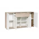Palma LUX L komód 160 cm, 4 ajtós 2 fiókos,  sonoma/fehér színben