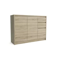 Palma LUX M 3 ajtós, 2 fiókos komód, sonoma tölgy