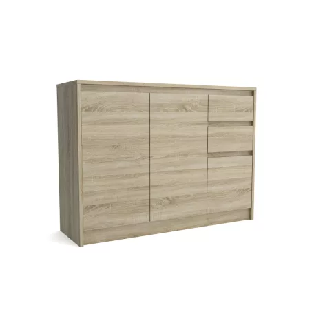 Palma LUX M 3 ajtós, 2 fiókos komód, sonoma tölgy