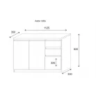 Palma LUX M 3 ajtós, 2 fiókos komód, sonoma tölgy