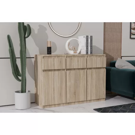 Palma LUX M 3 ajtós, 3 fiókos komód sonoma színben