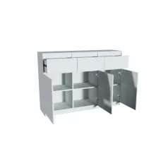 Palma LUX M 3 ajtós, 3 fiókos komód fehér színben