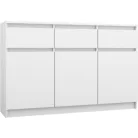 Palma LUX M 3 ajtós, 3 fiókos komód fehér színben