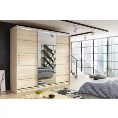   Palma LUX 180 cm tolóajtós gardróbszekrény, sonoma színben