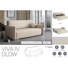 VIVA Glow IV. előre nyíló kanapé Aragon 03 színben