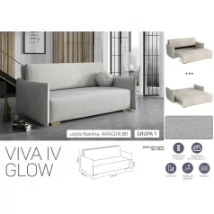 VIVA Glow IV. előre nyíló kanapé Aragon 80 színben