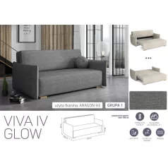 VIVA Glow IV. előre nyíló kanapé Aragon 93 színben