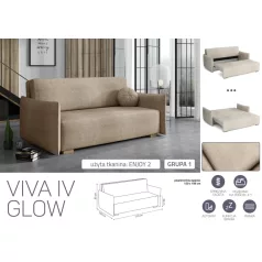 VIVA Glow IV. előre nyíló kanapé Enjoy 2 színben