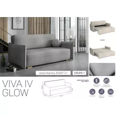 VIVA Glow IV. előre nyíló kanapé Enjoy 21 színben