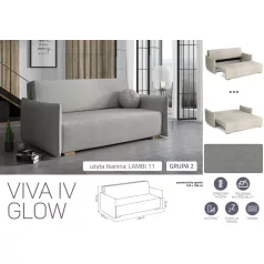 VIVA Glow IV. előre nyíló kanapé Lambi 11 színben