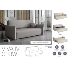 VIVA Glow IV. előre nyíló kanapé Soro 90 színben