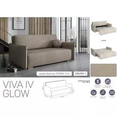 VIVA Glow IV. előre nyíló kanapé Stark 372 színben