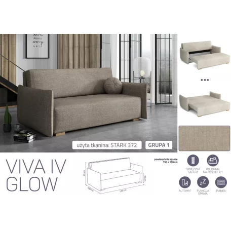 VIVA Glow IV. előre nyíló kanapé Stark 372 színben