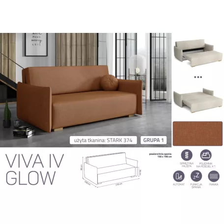 VIVA Glow IV. előre nyíló kanapé Stark 374 színben