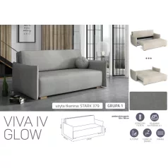 VIVA Glow IV. előre nyíló kanapé Stark 379 színben