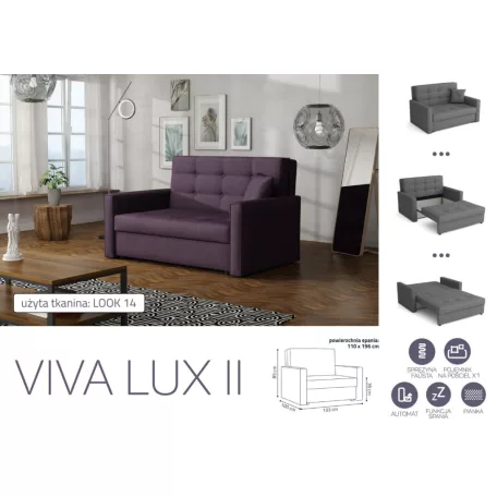 VIVA LUX II. előre nyíló fotelágy Look 14 színben