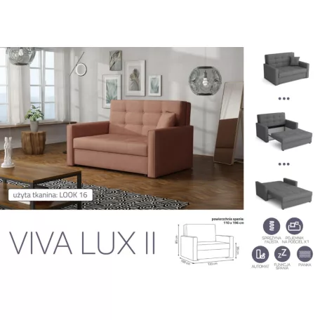 VIVA LUX II. előre nyíló fotelágy Look 16 színben
