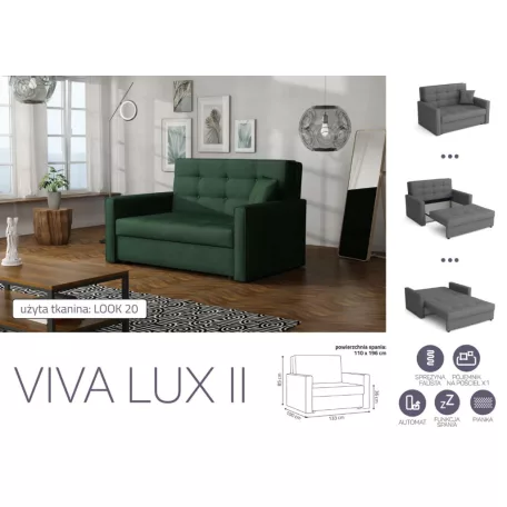 VIVA LUX II. előre nyíló fotelágy Look 20 színben