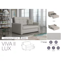 VIVA LUX II. előre nyíló fotelágy Soft 19 színben